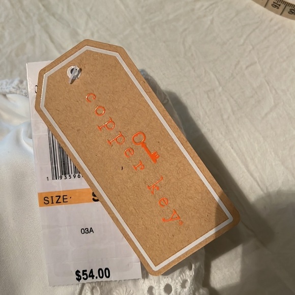 126. Copper Key Eyelet Lace Dress in White, Size Small - Picture 12 of 16